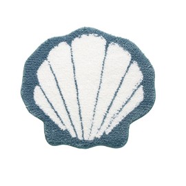 mamrug Cute Blue Shell Bath mat Super Soft and Absorbent Microfiber Plush Non-Slip Bathroom Rugs,Bath Rugs for Bathroom Door Mat 19.3x22 Inches