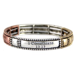 4031427 1st Corinthians 13:13 Love Verse Stretch Bracelet Now These Three remain Faith Hope Love The Greatest Of These Is Love