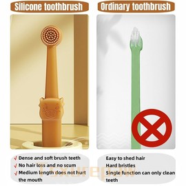 Tsxurepaw Dog & Cat Toothbrush Kit with Storage Cup, 360° Silicone Mini Head Tongue Cleaning Brush, Pet Dental Care for Doggie Kitten Ferret Dutch Pigs