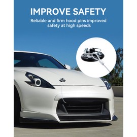 PLPFE Universal Aluminum Vehicle Hood Pins Kit, Quick Release Latch Bumper, License Plate Lock Clip, Self-Adhesive Car Racing Hood Pin Lock Appearance Kit Diameter 2.5 inch (Black, Pack of 2)