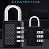 3-Digit 4-Digit Dial Combination Padlock - 3 Custom Sizes for Warehouse, Locker, Luggage, Gate - Black 3-Digit C-Medium 5ea