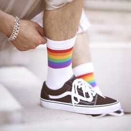 Spirit of 76 Rainbow Pride Socks for Men and Women, rainbow