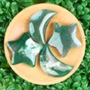 SMQ Moss Agate Moon Star Shaped Worry Stone Healing Crystal