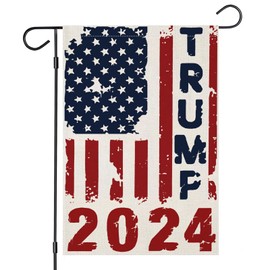 Cylanta Trump 2024 Garden Flag 12x18 Inch Double Sided, Retro American Flag Take America Back FIGHT Outdoor Decorations, Small American President Election Yard Sign Banner Flags