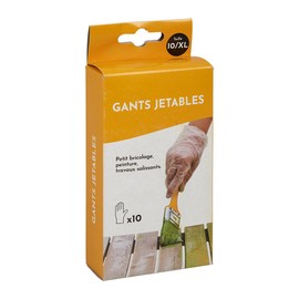 COGEX - Disposable gloves, protective gloves - vinyl (PVC) powder-free - colour: white - size 10/XL - pack of 10 - for small DIY, painting and dirty work - practical