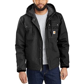 Carhartt Men's Relaxed Fit Washed Duck Sherpa-Lined Utility Jacket-Black-Large