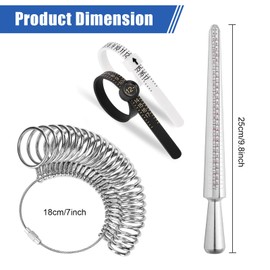 Yeqqzq Ring Sizer UK Ring Measurement Tool Kit, Aluminum UK Sizes Finger Ring Size Measure, Ring Measure Tools Set Jewelry Tool Ring Measure Rings Size A-Z Metal Steel for Men Women