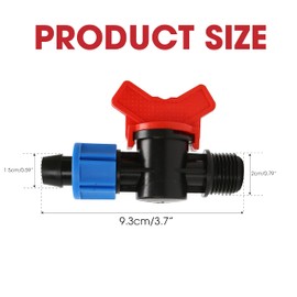 10pcs Drip Tape Connectors Valve Fittings 16mm Grummet x 5/8 Inch Tape-Swivel x 1/2'' Male with Red Handle Shut-Off Irrigation System, Universal Tubing Coupling Locking, Compatible Y112 Thread Type