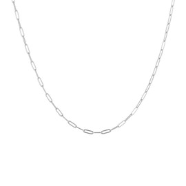 CORIXTAL Silver necklace for women, Sterling Silver necklaces, Silver Plated Herringbone Box Curb Adjustable Link Chain Necklaces for Women Gift, 18 Inch (Women's Average Length), Stainless Steel, No