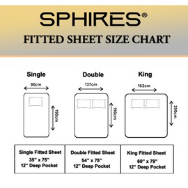 SPHIRES King Size Fitted Sheets 100% Microfiber Fitted Sheet King Size Egyptian Cotton Touch With 25cm Deep Elastic Skirt Fitted Sheets King Size Super Soft Luxury & Breathable King Size Bed Sheets