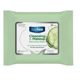 DeepFresh Cucumber Make-Up Removal Wipes - Gentle Cleansing for Face & Eyes | Removes Waterproof Makeup, Hydrates Skin | Pack of 3| Travel-Friendly, Dermatologist-Tested