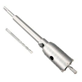 1-1/2" Concrete Hole Saw, 38mm Tungsten Steel Core Bit for Cinder Block, Brick, Rock, Plank Walls for Pipes or mini Split Lines, with SDS Plus Shank and 2 Center Positioning Drill Bits.