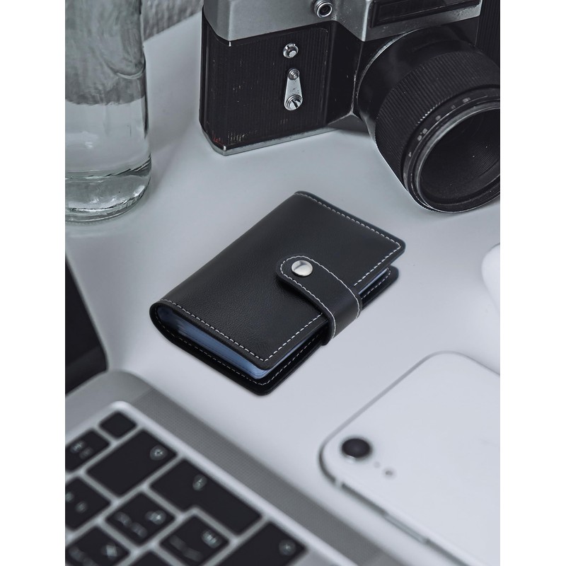 GAUENEEN Leather Business Card Holder, 26 Card Slots, RFID Blocking