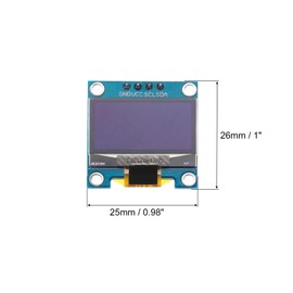 sourcing map 0.96inch OLED LCD Screen Module with Soldered 4 Pins 128x64 Resolution Display I2C IIC Communication Display,White Display Color