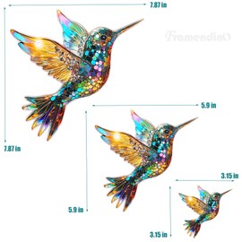 Framendino, 3 Pack Acrylic Hummingbird Suncatcher Colorful Spirit Bird Sun Catcher for Window Hanging Indoor Ornament