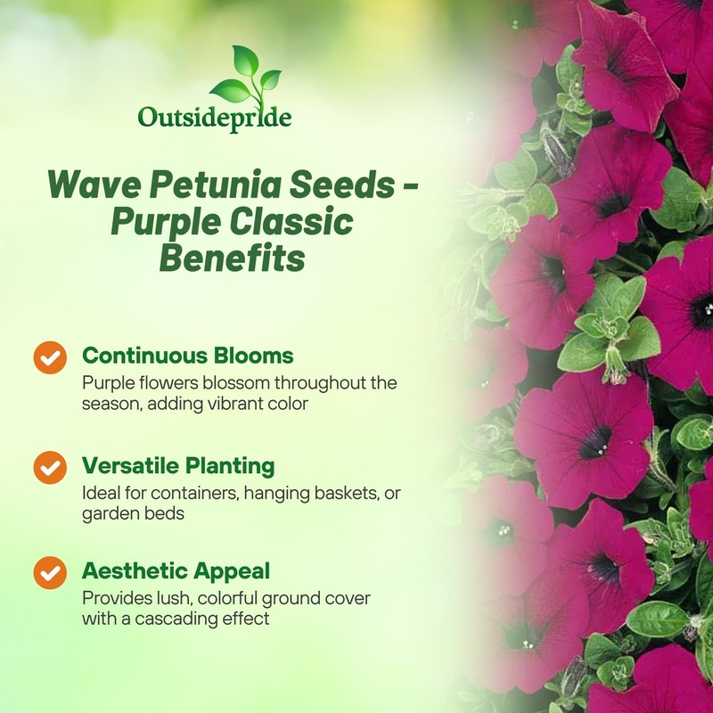Outsidepride Wave Petunia Seeds - 15 Pcs Annual, Long-Blooming, Classic