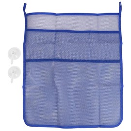 PBAHAUP Toy Net Bathtub, 1 Piece Bath Toy Net, Bathroom Toy Organiser, Bathroom Toy Net, with 2 Pieces Suction Cup Hooks, for Storing Toys Items, Blue