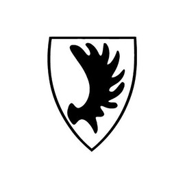 #A567 East Prussia Elk Home Car Crest Emblem Sticker Black 10 x 8 cm