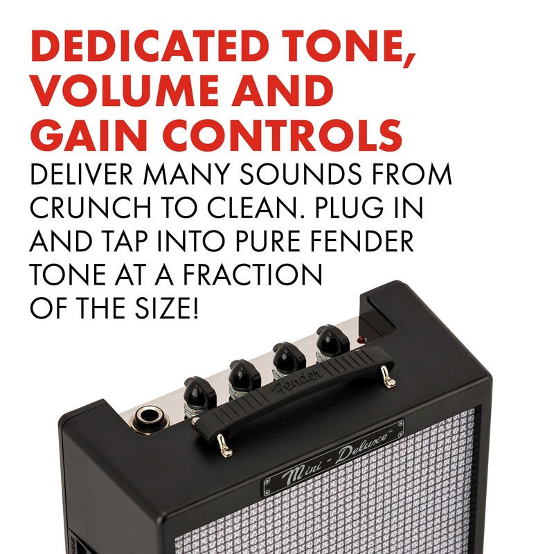 Fender Mini Deluxe Electric Guitar Amp, with 1-Year Warranty, Mini