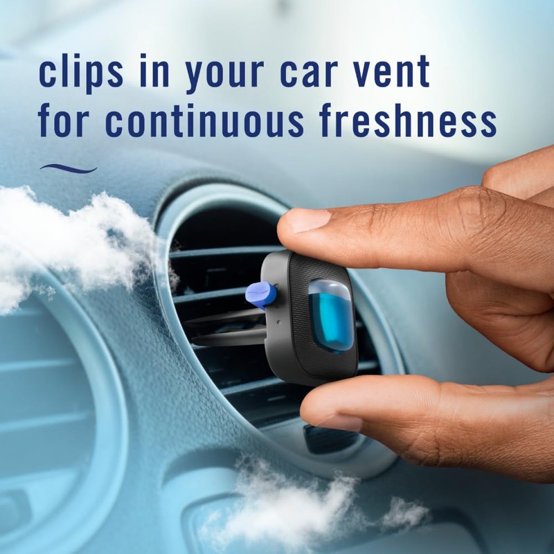 Febreze Car Air Freshener, Odor-Fighting Automotive Vent Clip, Linen &
