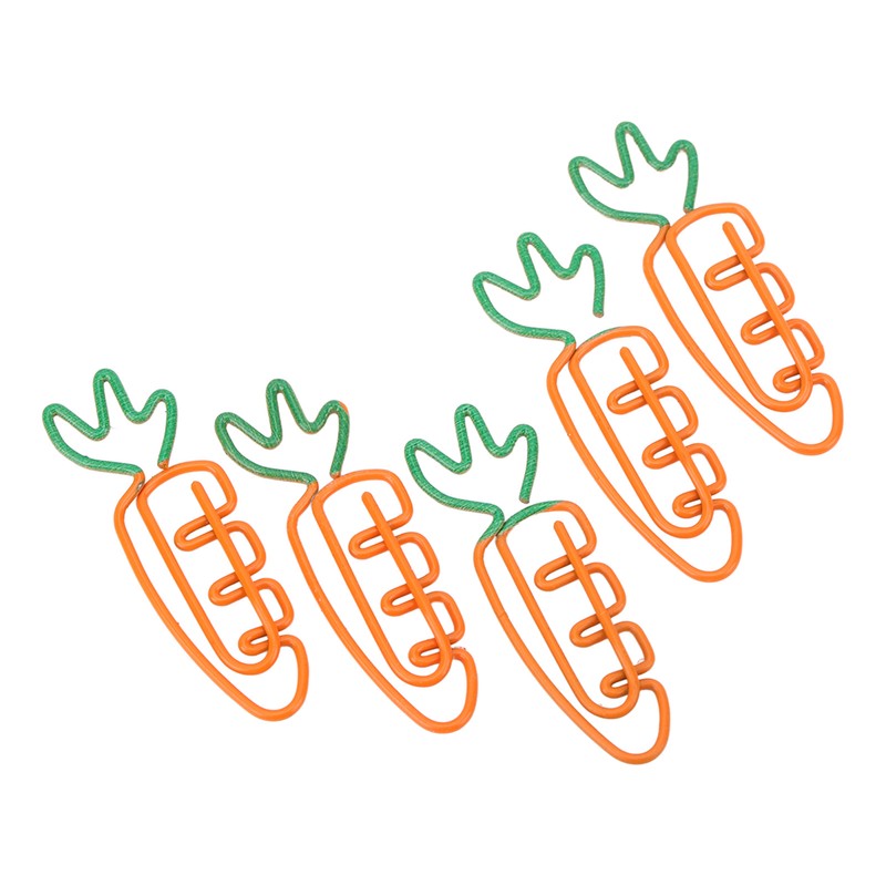 100Pcs Carrot Paper Clips Carrot Style Electroplated Metal Nonslip Rustproof