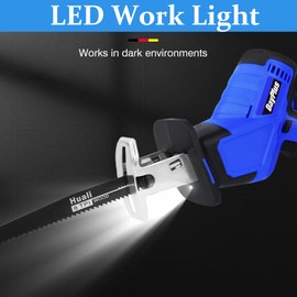 ZanGe Cordless Reciprocating Saw, 21V 1.5Ah Battery Powered Electric Saw w/High Efficient Cutting, Fast Charger, 4 Saw Blades, Tool-free Blade Change, Powerful Saw for Metal Wood PVC Cutting