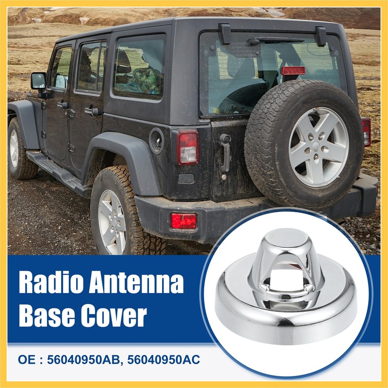 REPAIROCK Radio Antenna Base Cover Fit for Jeep Wrangler for