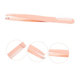 WOONEKY Ergonomic Handle Brow Tweezers Set Stainless Steel for Women Precision Tweezers Tongs Double-ended for Quick Easy Use