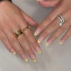 SXVME 30 Uñas Postizas Amarillas Francesas, Almendradas Cortas, Con Pegamento,