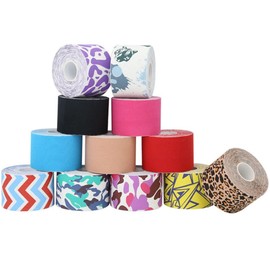 ZESLIV 2 Rolls of Kinesiology Tape Pink 5 cm x 5 m Professional Physio Tape Kinesiology Tape Elastic Bandages Muscle Tapes Sports Tape Kinesio Tape Waterproof