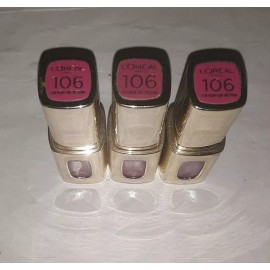 L'Oréal 3 pc lot LOREAL EXTRAORDINAIRE LIQUID COLOR RICHE LIPSTICK 106 FUCHSIA ORCHESTRA