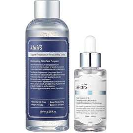 Klairs Best & Basic Set with UNSCENTED Toner, Vitamin Drop, Hydration, a Perfect Simple Skincare Routine