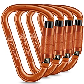 Auto Locking Carabiner Heavy Duty Carabiner 25kN UIAA Certified Climbing Carabiner Climbing Equipment Safety Carabiner for Rappelling, Hammocks, Rescue, Dog Leash, Swing or