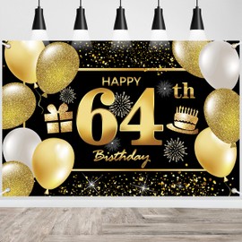 64th Happy Birthday Banner IMISI Birthday Decorations Birthday Backdrop Decorations for a Party