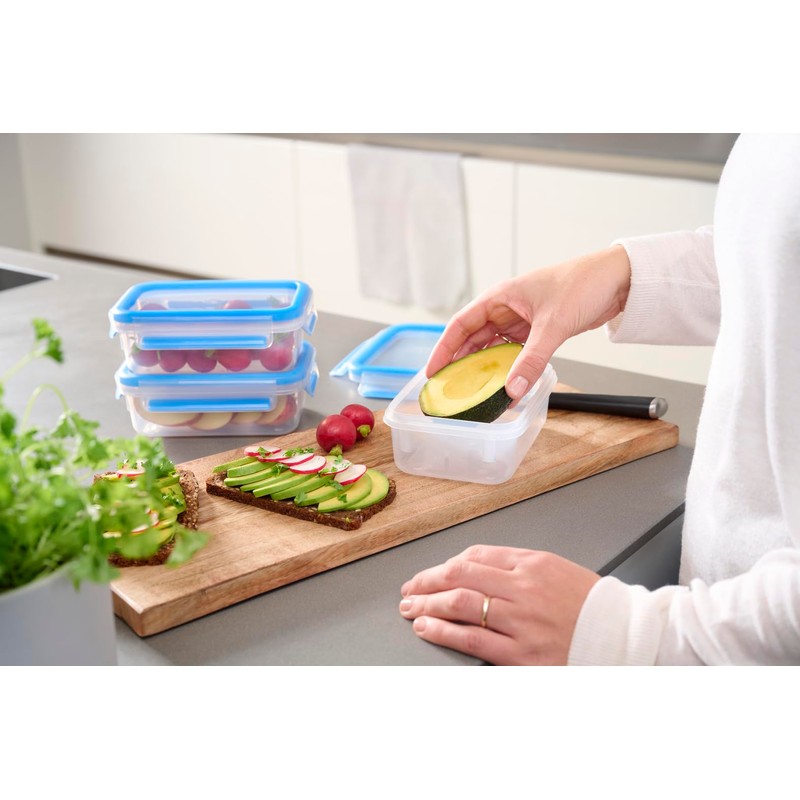Emsa 508558 Food Clip & Close, Plastic, Transparent / Blue