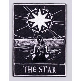 The Star Tarot Card Meditate Meditation Fortune Telling 3.7" Iron On Embroidered Thermoadhesive Patch for Clothing