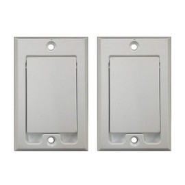 EFP Central Vacuum Square Door Inlet Wall Plate for Nutone Beam VacuFlow - White (2-Pack)