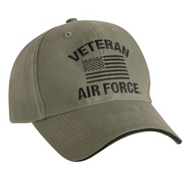 Rothco Vintage Veteran Low Profile Cap - Baseball Cap with Veteran Text and Adjustable Back - Air Force