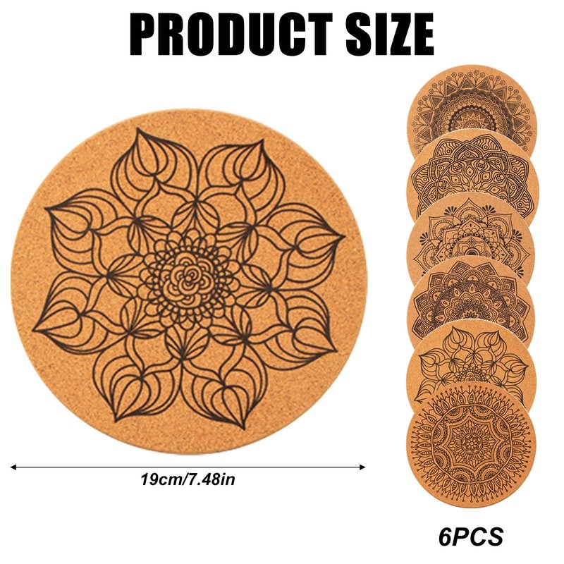 Cork Trivet, 19 cm Diameter, Round Cork Coasters, Round Coasters,
