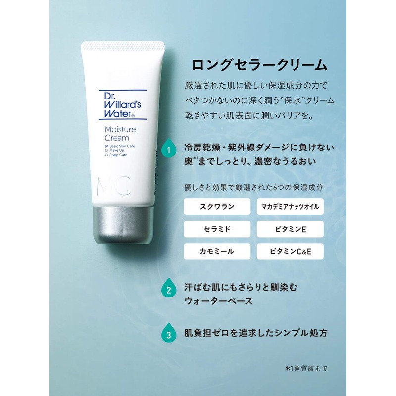 Dr. Willard's Water Moisture Cream (Moisturizing Cream), 1.2 oz (35