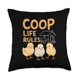 Baby Chicks in Backyards Coops Gardens Eggs Farm Rural Life Throw Pillow