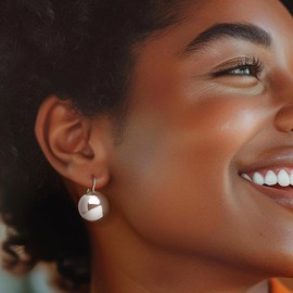 Ross-Simons Italian 18mm Sterling Silver Big Bead Drop Earrings