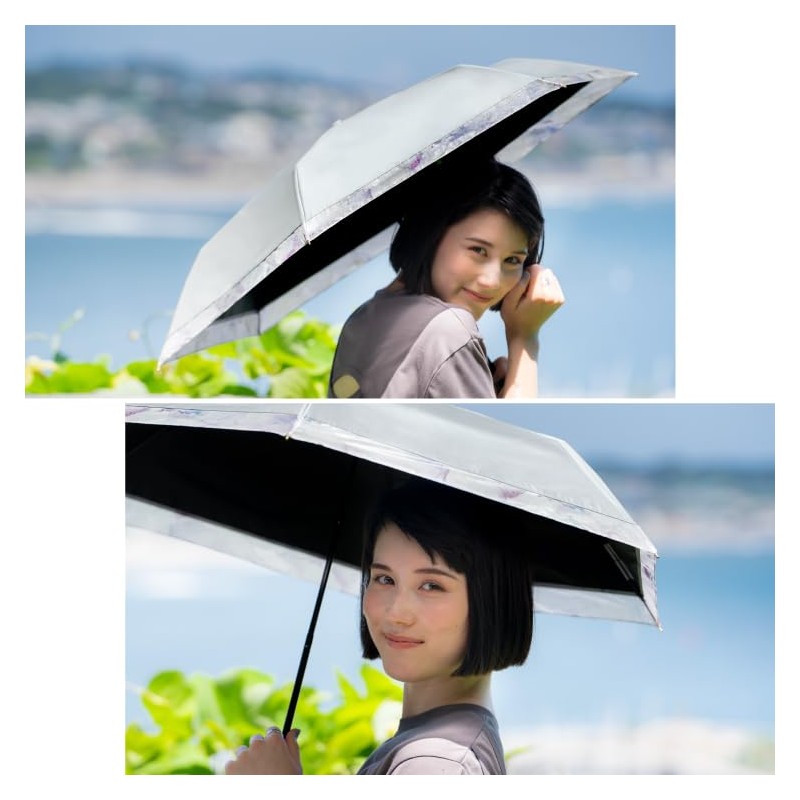 [2025] Wpc. Parasol Light Shielding Rim Organza Print Mini Gray