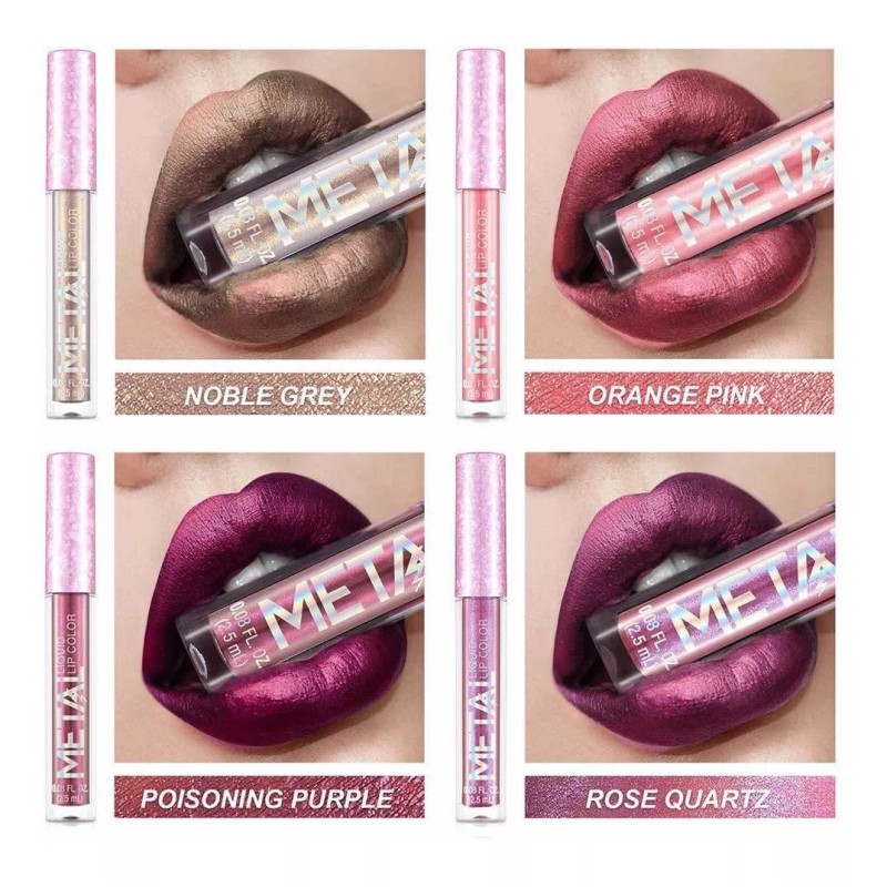 Coosa Beauty Juego De 12 Pintalabios Líquido Brillante Con Purpurina,