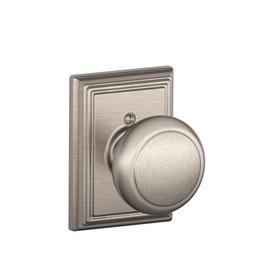 Schlage Lock Company Andover Knob with Addison Trim Non-Turning Lock, Satin Nickel (F170 AND 619 ADD)