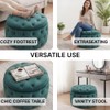 Oval Storage Ottoman with Button-Tufted Diamond Stitch, Upholstered Storage Bench