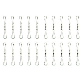 WorldaWhirl Whirligig Wind Spinner SS Swivel Hook Display Twist Turn Twirl Swirl (20, Clip and Clip)