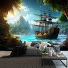 FENDROM Nautical Tapestry Decor Ghost Sailboat Wall Art Aesthetics Pirate
