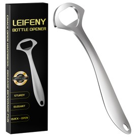 LEIFENY Beer Bottle Opener for Home and Bar Bartender, Easy Pop Cap, Heavy-duty, Zinc Alloy Metal with Smooth Surface, Comfortable Grip, Gift Packaging Included