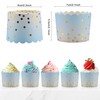 TRUSBER Cupcake Liners for Baking, Standard Size Blue Muffin Paper
